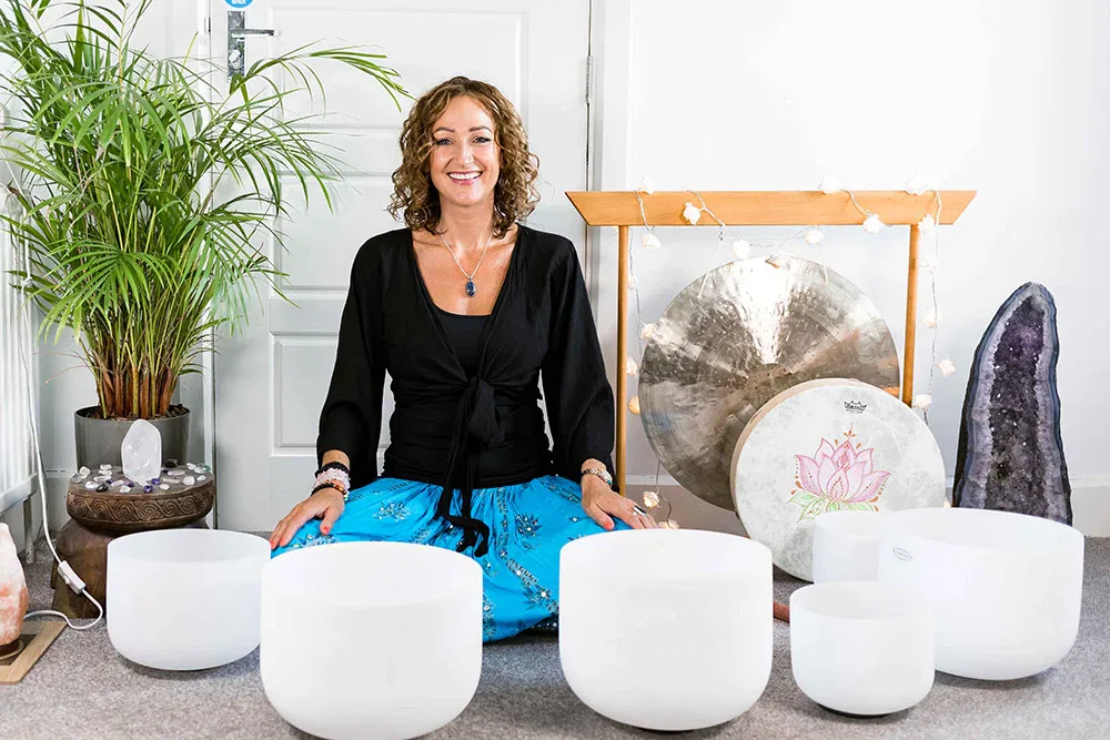 Melanie carrying out a meditation session